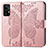 Samsung Galaxy A52 4G用手帳型 レザーケース スタンド バタフライ 蝶 カバー サムスン ピンク
