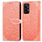 Samsung Galaxy A52 4G用手帳型 レザーケース スタンド パターン カバー S04D サムスン オレンジ