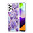 Samsung Galaxy A52 4G用シリコンケース ソフトタッチラバー バタフライ パターン カバー Y01B サムスン パープル