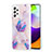 Samsung Galaxy A52 4G用シリコンケース ソフトタッチラバー バタフライ パターン カバー Y01B サムスン ラベンダー