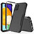 Samsung Galaxy A52 4G用ハイブリットバンパーケース プラスチック 兼シリコーン カバー 前面と背面 360度 フル MQ1 サムスン ブラック