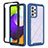 Samsung Galaxy A52 5G用360度 フルカバー ハイブリットバンパーケース クリア透明 プラスチック カバー ZJ1 サムスン ネイビー