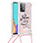 Samsung Galaxy A52 5G用シリコンケース ソフトタッチラバー ブリンブリン カバー 携帯ストラップ S02 サムスン ピンク