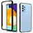 Samsung Galaxy A52 5G用360度 フルカバー ハイブリットバンパーケース クリア透明 プラスチック カバー JX1 サムスン ブラック