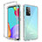Samsung Galaxy A52 5G用前面と背面 360度 フルカバー 極薄ソフトケース シリコンケース 耐衝撃 全面保護 バンパー 勾配色 透明 サムスン クリア