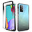 Samsung Galaxy A52 5G用前面と背面 360度 フルカバー 極薄ソフトケース シリコンケース 耐衝撃 全面保護 バンパー 勾配色 透明 サムスン ダークグレー