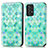 Samsung Galaxy A52s 5G用手帳型 レザーケース スタンド パターン カバー S02D サムスン グリーン