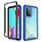 Samsung Galaxy A52s 5G用360度 フルカバー ハイブリットバンパーケース クリア透明 プラスチック カバー ZJ3 サムスン ネイビー