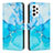 Samsung Galaxy A52s 5G用手帳型 レザーケース スタンド パターン カバー Y01X サムスン ネイビー