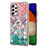 Samsung Galaxy A52s 5G用シリコンケース ソフトタッチラバー バタフライ パターン カバー アンド指輪 Y03B サムスン 