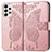 Samsung Galaxy A53 5G用手帳型 レザーケース スタンド バタフライ 蝶 カバー サムスン ピンク