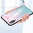 Samsung Galaxy A7 (2018) A750用ハイブリットバンパーケース プラスチック 鏡面 虹 グラデーション 勾配色 カバー サムスン 