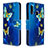 Samsung Galaxy A70E用手帳型 レザーケース スタンド パターン カバー B03F サムスン ブルー