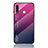 Samsung Galaxy A70E用ハイブリットバンパーケース プラスチック 鏡面 虹 グラデーション 勾配色 カバー LS1 サムスン ローズレッド