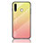 Samsung Galaxy A70E用ハイブリットバンパーケース プラスチック 鏡面 虹 グラデーション 勾配色 カバー LS1 サムスン イエロー