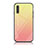 Samsung Galaxy A70S用ハイブリットバンパーケース プラスチック 鏡面 虹 グラデーション 勾配色 カバー LS1 サムスン イエロー
