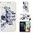 Samsung Galaxy A71 4G A715用手帳型 レザーケース スタンド パターン カバー Y03B サムスン ブラック