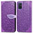 Samsung Galaxy A71 4G A715用手帳型 レザーケース スタンド パターン カバー S04D サムスン パープル