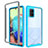 Samsung Galaxy A71 4G A715用360度 フルカバー ハイブリットバンパーケース クリア透明 プラスチック カバー ZJ3 サムスン ブルー