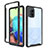 Samsung Galaxy A71 4G A715用360度 フルカバー ハイブリットバンパーケース クリア透明 プラスチック カバー ZJ3 サムスン ブラック