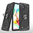 Samsung Galaxy A71 4G A715用ハイブリットバンパーケース プラスチック アンド指輪 マグネット式 MQ1 サムスン ブラック