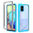 Samsung Galaxy A71 4G A715用360度 フルカバー ハイブリットバンパーケース クリア透明 プラスチック カバー ZJ1 サムスン ブルー