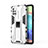 Samsung Galaxy A71 4G A715用ハイブリットバンパーケース スタンド プラスチック 兼シリコーン カバー マグネット式 KC1 サムスン ホワイト