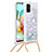 Samsung Galaxy A71 4G A715用シリコンケース ソフトタッチラバー ブリンブリン カバー 携帯ストラップ S03 サムスン 