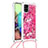 Samsung Galaxy A71 4G A715用シリコンケース ソフトタッチラバー ブリンブリン カバー 携帯ストラップ S02 サムスン 