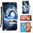 Samsung Galaxy A72 4G用手帳型 レザーケース スタンド パターン カバー Y02B サムスン ミッドナイトネイビー