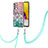 Samsung Galaxy A72 4G用シリコンケース ソフトタッチラバー バタフライ パターン カバー 携帯ストラップ Y03B サムスン カラフル