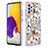 Samsung Galaxy A72 4G用シリコンケース ソフトタッチラバー バタフライ パターン カバー アンド指輪 Y06B サムスン ホワイト