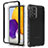 Samsung Galaxy A72 4G用360度 フルカバー ハイブリットバンパーケース クリア透明 プラスチック カバー JX1 サムスン ブラック
