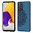 Samsung Galaxy A72 4G用極薄ソフトケース シリコンケース 耐衝撃 全面保護 マグネット式 バンパー S04D サムスン ネイビー