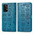 Samsung Galaxy A72 4G用手帳型 レザーケース スタンド パターン カバー S03D サムスン ネイビー
