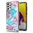 Samsung Galaxy A72 4G用シリコンケース ソフトタッチラバー バタフライ パターン カバー Y03B サムスン ネイビー