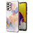 Samsung Galaxy A72 4G用シリコンケース ソフトタッチラバー バタフライ パターン カバー Y03B サムスン ラベンダー