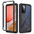 Samsung Galaxy A72 4G用360度 フルカバー ハイブリットバンパーケース クリア透明 プラスチック カバー JX2 サムスン ブラック