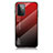 Samsung Galaxy A72 4G用ハイブリットバンパーケース プラスチック 鏡面 虹 グラデーション 勾配色 カバー LS1 サムスン レッド