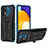 Samsung Galaxy A72 4G用ハイブリットバンパーケース スタンド プラスチック 兼シリコーン カバー YF1 サムスン ネイビー