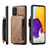 Samsung Galaxy A72 4G用ケース 高級感 手触り良いレザー柄 C01S サムスン ライト・ブラウン