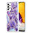 Samsung Galaxy A72 4G用シリコンケース ソフトタッチラバー バタフライ パターン カバー Y01B サムスン パープル