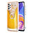 Samsung Galaxy A72 4G用シリコンケース ソフトタッチラバー バタフライ パターン カバー アンド指輪 YB2 サムスン イエロー