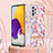 Samsung Galaxy A72 4G用シリコンケース ソフトタッチラバー バタフライ パターン カバー 携帯ストラップ Y06B サムスン 