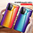 Samsung Galaxy A72 4G用ハイブリットバンパーケース プラスチック 鏡面 虹 グラデーション 勾配色 カバー LS2 サムスン 
