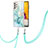 Samsung Galaxy A72 5G用シリコンケース ソフトタッチラバー バタフライ パターン カバー 携帯ストラップ Y05B サムスン グリーン