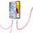 Samsung Galaxy A72 5G用シリコンケース ソフトタッチラバー バタフライ パターン カバー 携帯ストラップ Y03B サムスン ネイビー