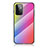 Samsung Galaxy A72 5G用ハイブリットバンパーケース プラスチック 鏡面 虹 グラデーション 勾配色 カバー LS2 サムスン ピンク