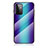 Samsung Galaxy A72 5G用ハイブリットバンパーケース プラスチック 鏡面 虹 グラデーション 勾配色 カバー LS2 サムスン ネイビー