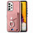 Samsung Galaxy A72 5G用シリコンケース ソフトタッチラバー レザー柄 カバー SD4 サムスン ピンク